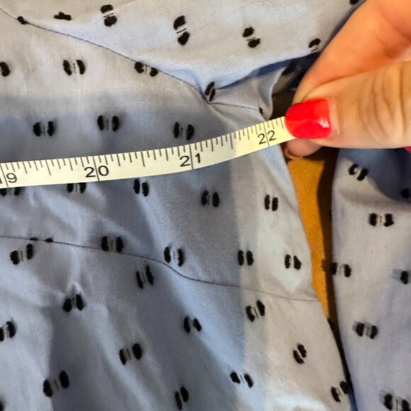 Talbots Swiss dot Embroidered peasant top blue navy 3/4 sleeve blue size XL‎ - Picture 4 of 6